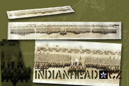 INDIANHEAD.CZ IM70002 US 2ID POST-WAR PANORAMIC PHOTO 23D UNITED STATES INFANTRY JOHN H. CHILES COMMANDING CAMP SWIFT TEXAS 16 MARCH 1946